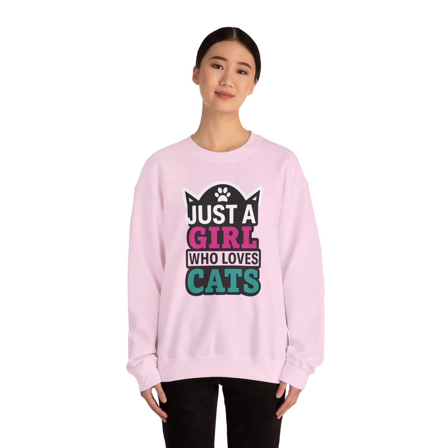Cute Cat Lover Crewneck Sweatshirt - Just a Girl Who Loves Cats, Cozy Animal Sweatshirt, Gifts for Cat Lovers, Cat Mom Apparel, [...]